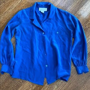 Vintage blue silk blouse